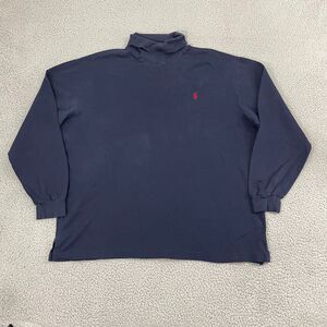 Vintage Polo Ralph Lauren Turtleneck Men XL Navy 90s USA Made Shirt
